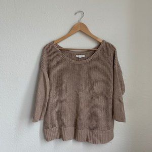 ae | beachy waffle stitch 3/4 sleeve sweater